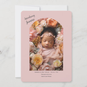 Introducing Baby Girl Photo Birth Announcement