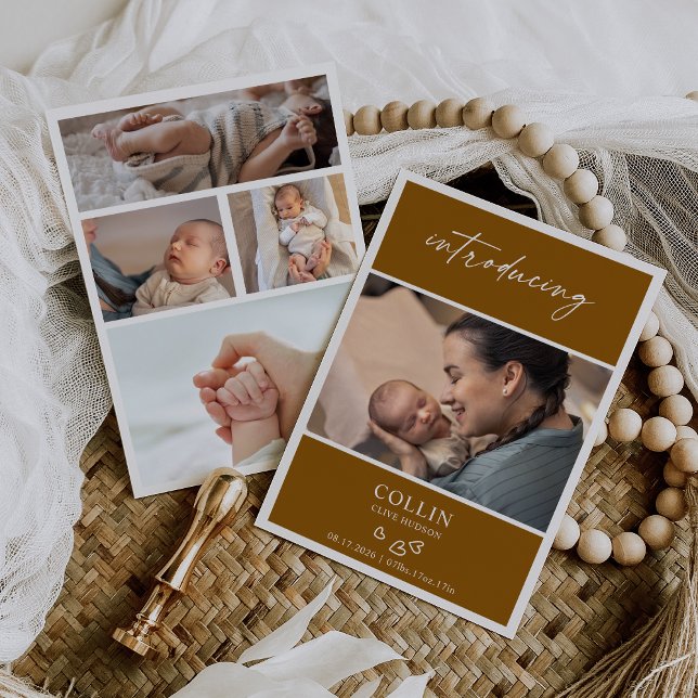 Introducing Baby Photo Collage Announcement Card (Creator Uploaded)
