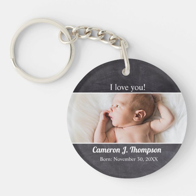 Introducing Baby Photo Giveaway Personalised Key Ring (Front)