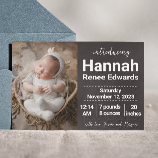 Introducing birth announcement with photos