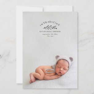 Introducing branch photo birth announcement