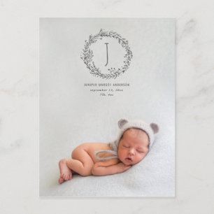 Introducing branch photo birth announcement postcard