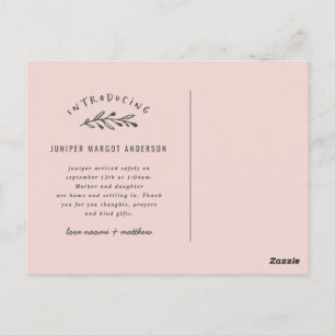 Introducing branch photo birth announcement postcard