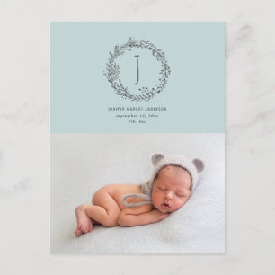 Introducing branch photo birth announcement postcard