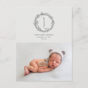 Introducing branch photo birth announcement postcard