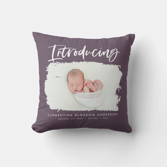 Introducing elegant minimal photo birth cushion (Front)
