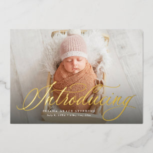 Introducing elegant one photo birth announcement
