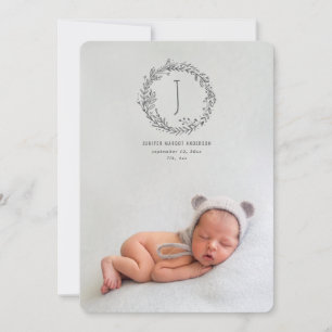 Introducing hand drawn branch photo birth announcement