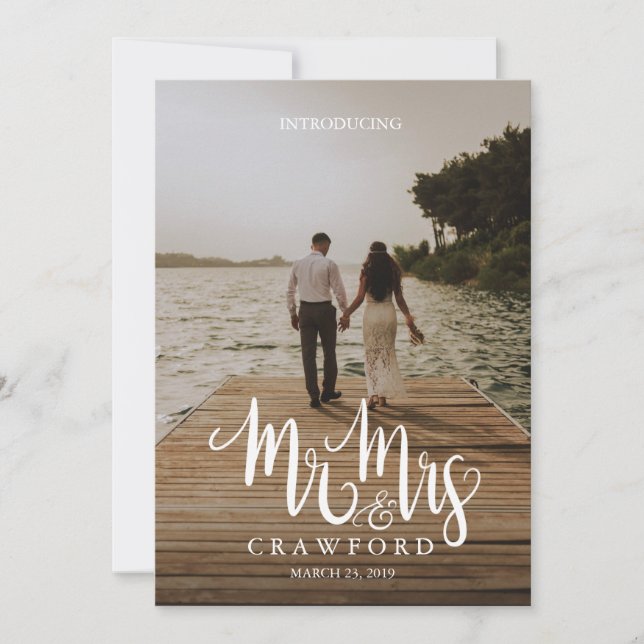 Introducing Mr & Mrs Married Wedding Announcement (Front)