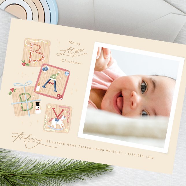 Introducing My First Merry Christmas Baby Birth Holiday Card (Creator Uploaded)