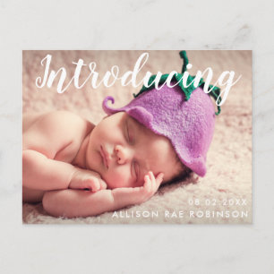 INTRODUCING   new baby announcement photo card