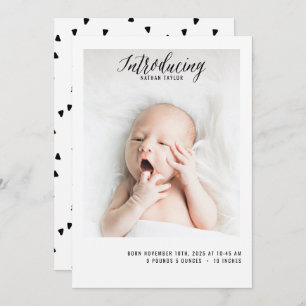 Introducing New Baby Photo Baby Birth Announcement