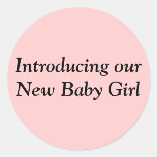 Introducing our New Baby Girl envelope seal