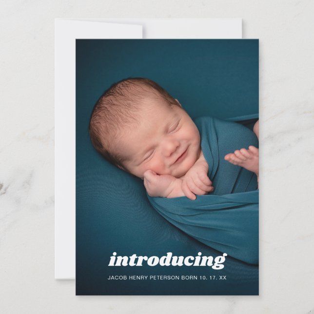 Introducing Photo Baby Birth Announcement (Front)