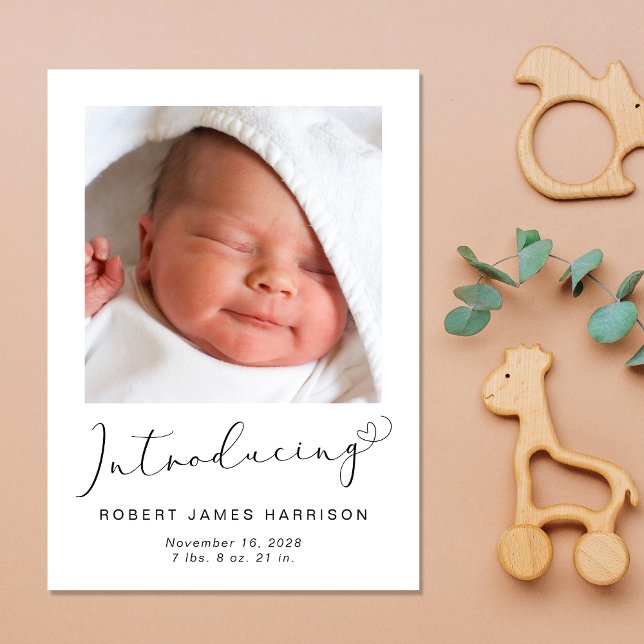 Introducing Photos Baby Birth Announcement (Announce the arrival of your precious baby in a way that is as beautiful and unique as they are)