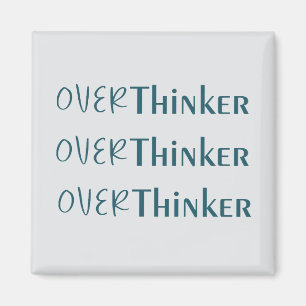 Introspective Bold Black and Blue Quote Art Magnet