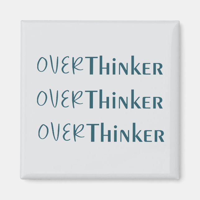 Introspective Bold Black and Blue Quote Art Magnet (Front)