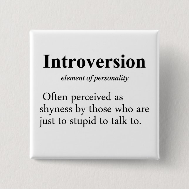 Introversion Definition 15 Cm Square Badge (Front)
