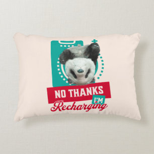 Introvert Burnout Panda Social Battery Design Decorative Cushion
