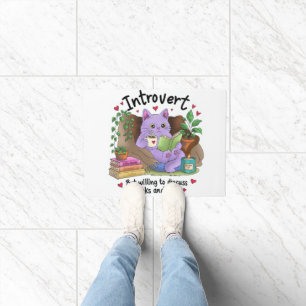 Introvert But Willing to Discuss Books and Cats Doormat