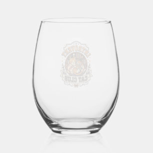 Introvert Cat Club Cat Introvert Anti Social Vinta Stemless Wine Glass
