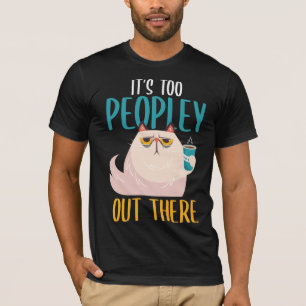 Introvert Cat Funny introverted Coffee drinker T-Shirt