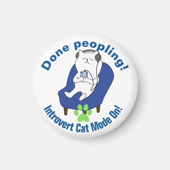 Introvert Cat Magnet (Front)