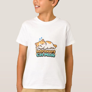 Introvert Cat Mode Funny  T-Shirt