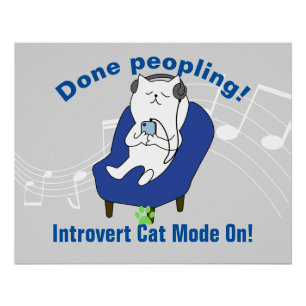 Introvert Cat Poster