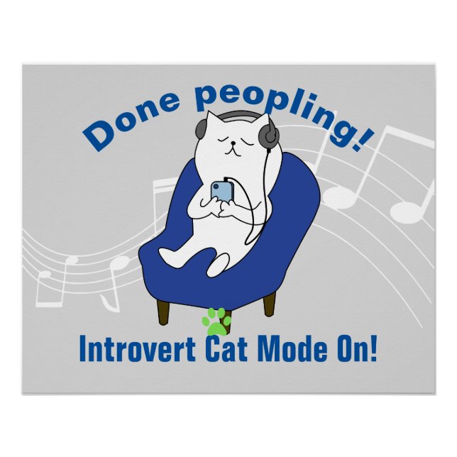 Introvert Cat Poster (Front)