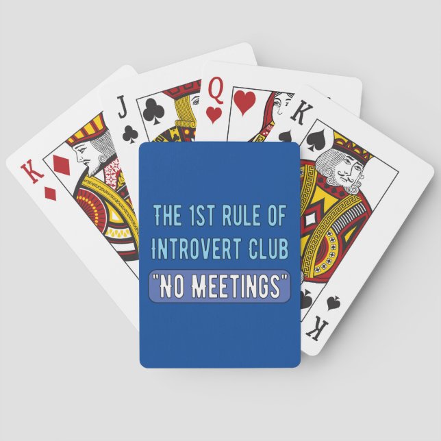 Introvert Club   Playing Cards (Back)