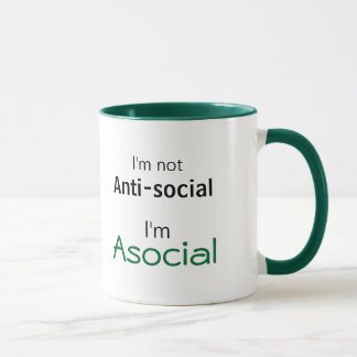 Introvert definition: I'm Asocial, not Anti-Social Mug