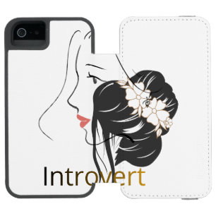 Introvert - Elegant Woman Aesthetic Minimalist Incipio Watson™ iPhone 5 Wallet Case