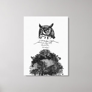 Introvert Empath Owl wisdom illustrated ink quote Canvas Print