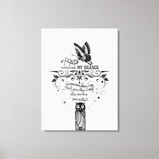 Introvert Empath Silence wisdom ink quote Canvas Print (Front)