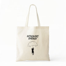 Introvert Energy  – Editable Quote Cat Tote Bag