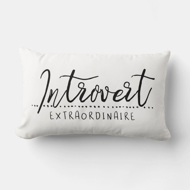 Introvert Extraordinaire Typography Lumbar Cushion (Front)