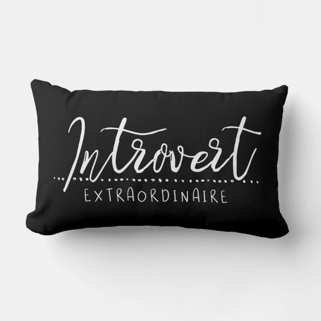 Introvert Extraordinaire Typography Lumbar Cushion (Front)