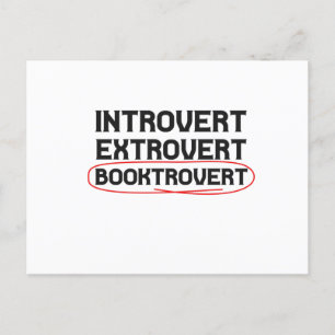 Introvert Extrovert Booktrovert Funny Book lovers Postcard
