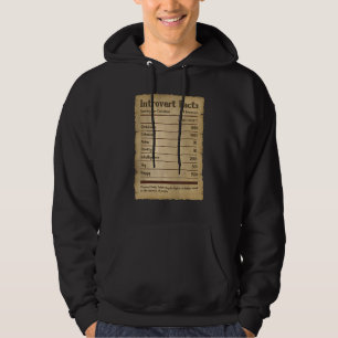 Introvert Facts Vintage Nutritional Facts Antisoci Hoodie