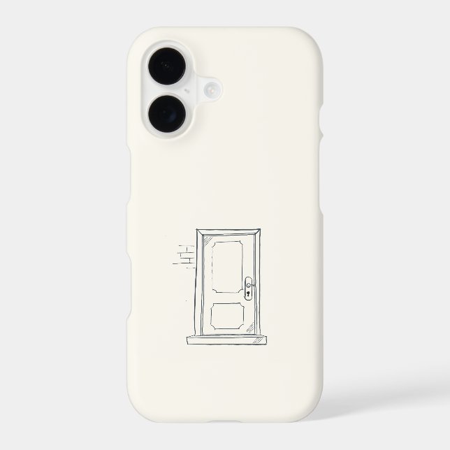 Introvert Gift Minimalist Closed Door Line Art (Back)