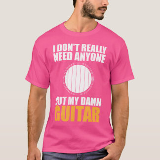 Introvert Guitarist Only Need Guitar Enjoy Acousti T-Shirt