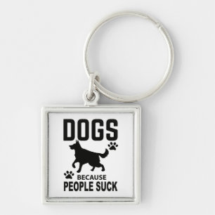 Introvert Hater Bad Attitude Dog German Shepherd Key Ring