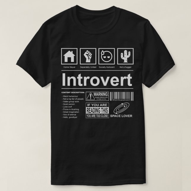 Introvert Label Hat T-Shirt (Design Front)
