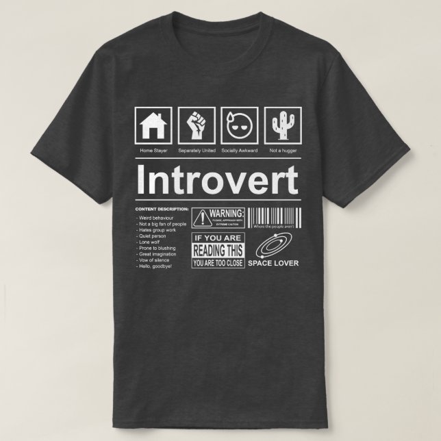 Introvert Label Tote T-Shirt (Design Front)