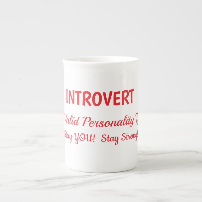 Introvert Love Bone China Mug (Front)
