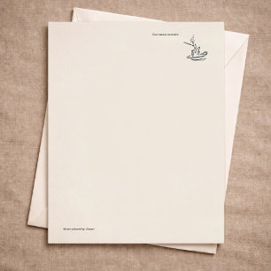 Introvert Minimal Line Art Solitude Journal Custom Letterhead