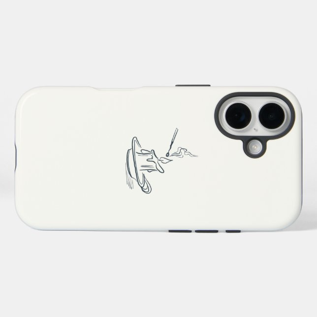 Introvert Minimalist LineArt iPhone / iPad case (Back (Horizontal))