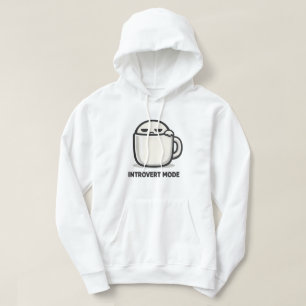 Introvert Mode On - Cute Tired Character Coffee Mu Hoodie