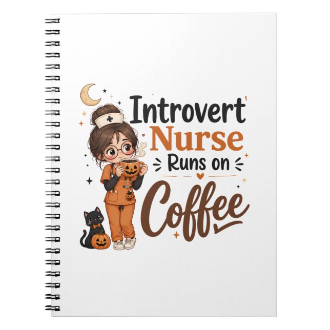 Introvert Nurse Halloween Notebook Funny Nursing (Front)